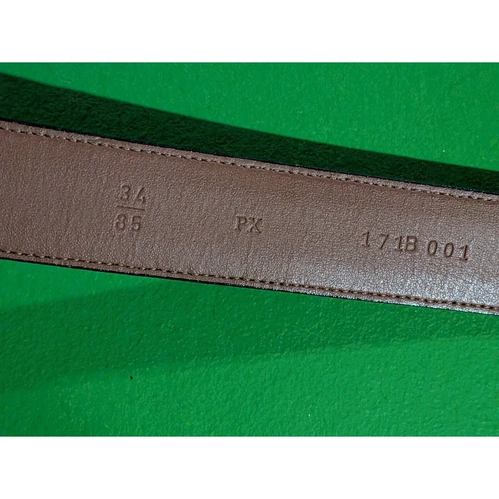 Luca DiMarco Belt Mens Black Leather Belt Brass Buckle‎ Size 34